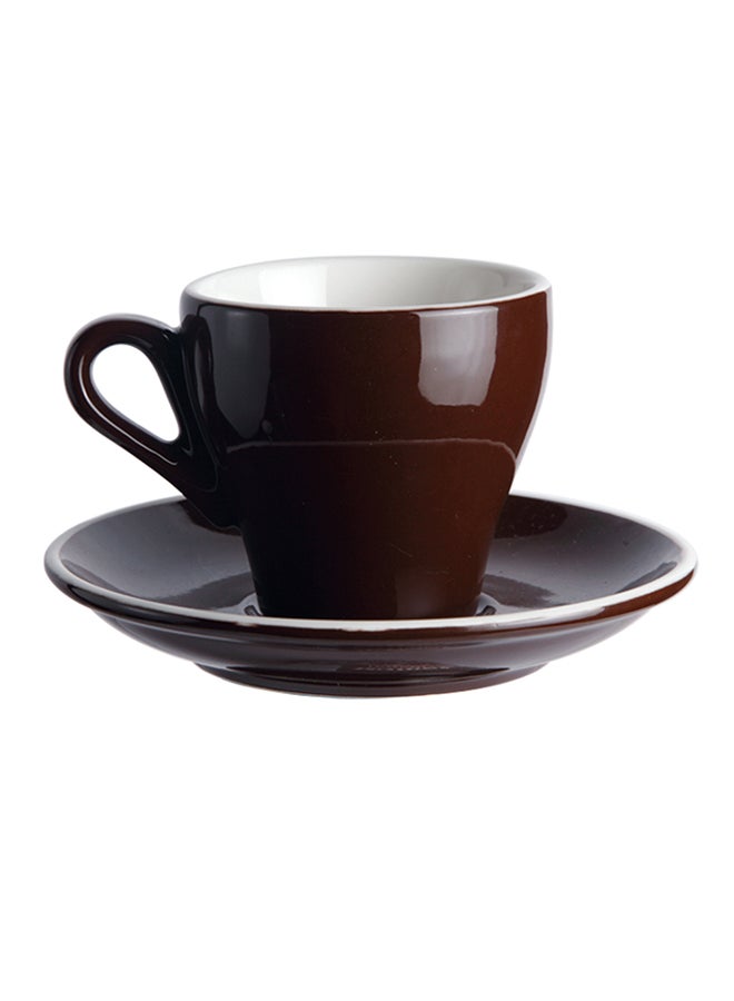 شاربدو Glazed Coffee Cup & Saucer Set Black 180ml  - Image 1