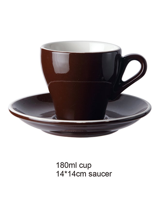 شاربدو Glazed Coffee Cup & Saucer Set Black 180ml  - Image 2