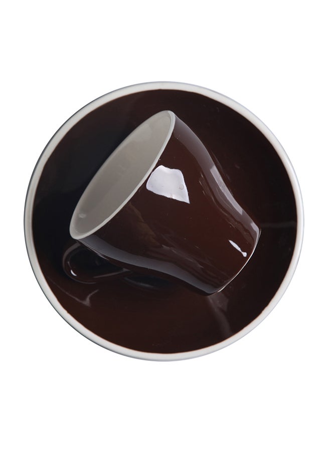 شاربدو Glazed Coffee Cup & Saucer Set Black 180ml  - Image 3