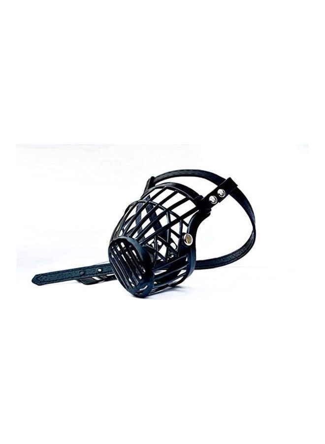 Leather Basket Dog Muzzle Black 4cm