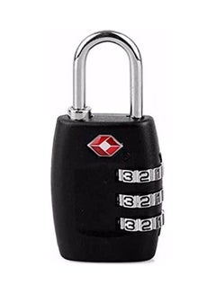 AxeBon Travel Customs Tsa Lock 3 Dial Combination Padlock For Luggage Zipper Bag Handbag Suitcase Black  - Image 1