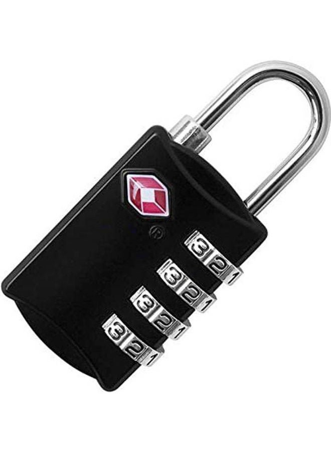 ماركة غير محددة Security Luggage Locks Approved Lock With 4 Digit Combination Password Small Backpack Combination Lock For Travel Baggage Suitcas Black  - Image 1