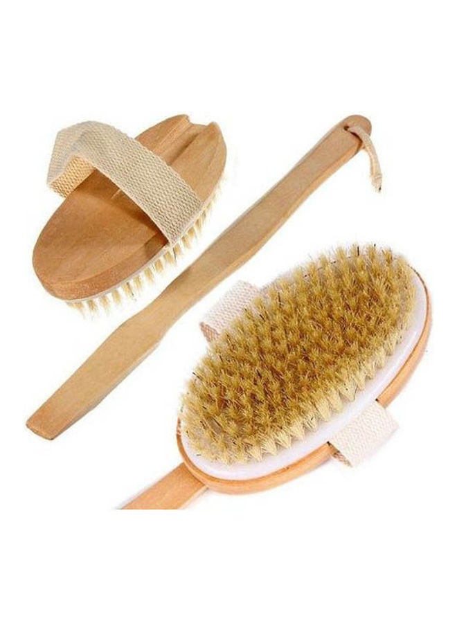 Dry Brush Wooden Natural Brush With Removable Hand Beige - Image 1