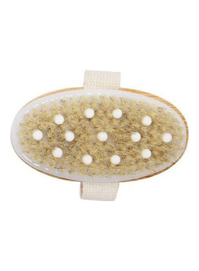 Generic 2-in-1 Dry Skin Body Brush With Natural Bristles Beige 13x7.5cm - Image 1