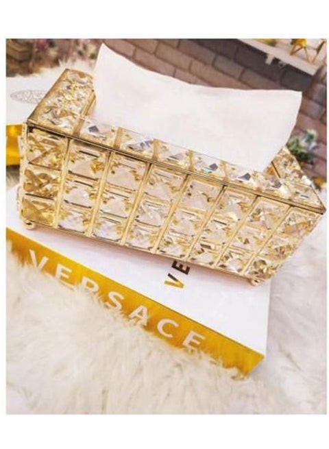Crystal Tissue Box Gold