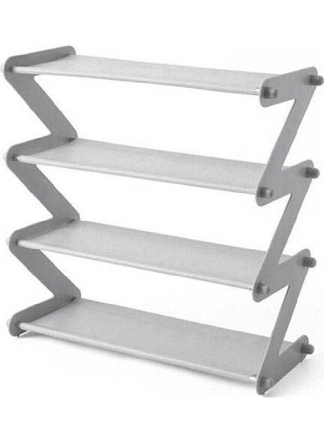 Plastic & Metal Shoe Organizer Zigzag - 4 Levels Grey - Image 2