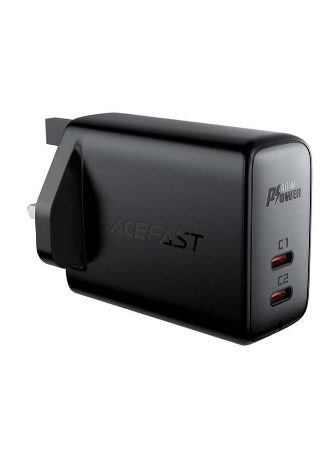 أسيفاست 40W USB-C Dual Port Fast Charger Black - Image 1