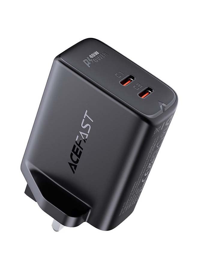 أسيفاست 40W USB-C Dual Port Fast Charger Black - Image 4