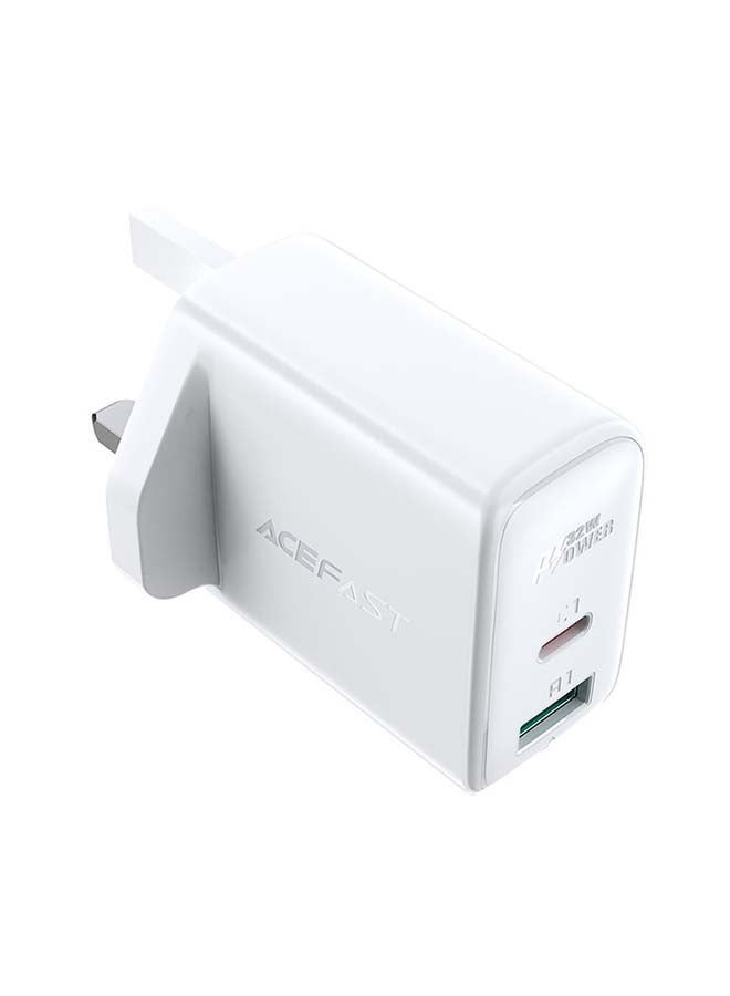 ACEFAST 32W USB-C+USB-A Dual Port Charger White - Image 1