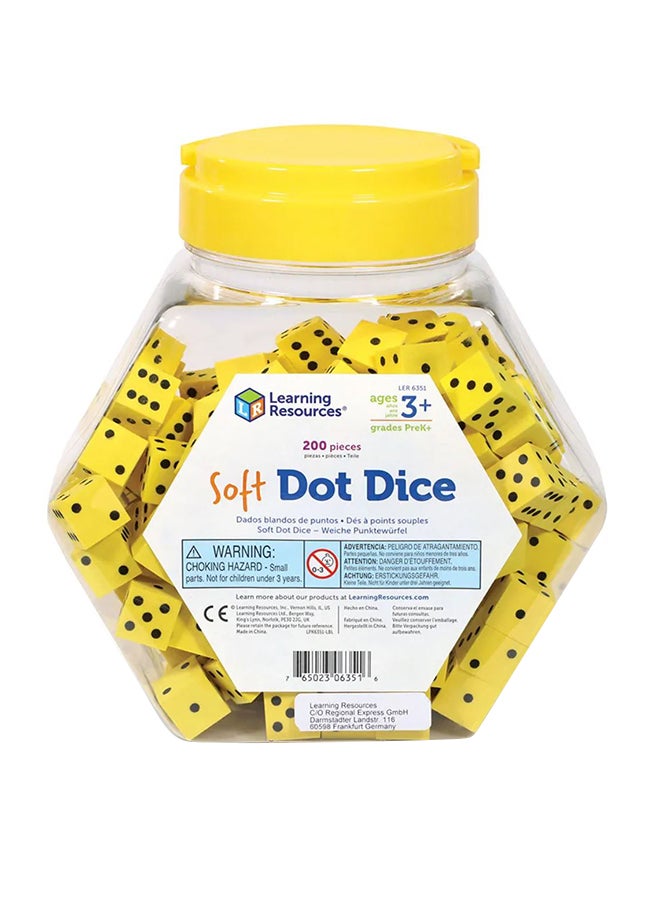 Learning Resources Soft Foam Dot Dice (Set of 200, 1.5cm, Multi-Color, Ages 5+) - Image 1