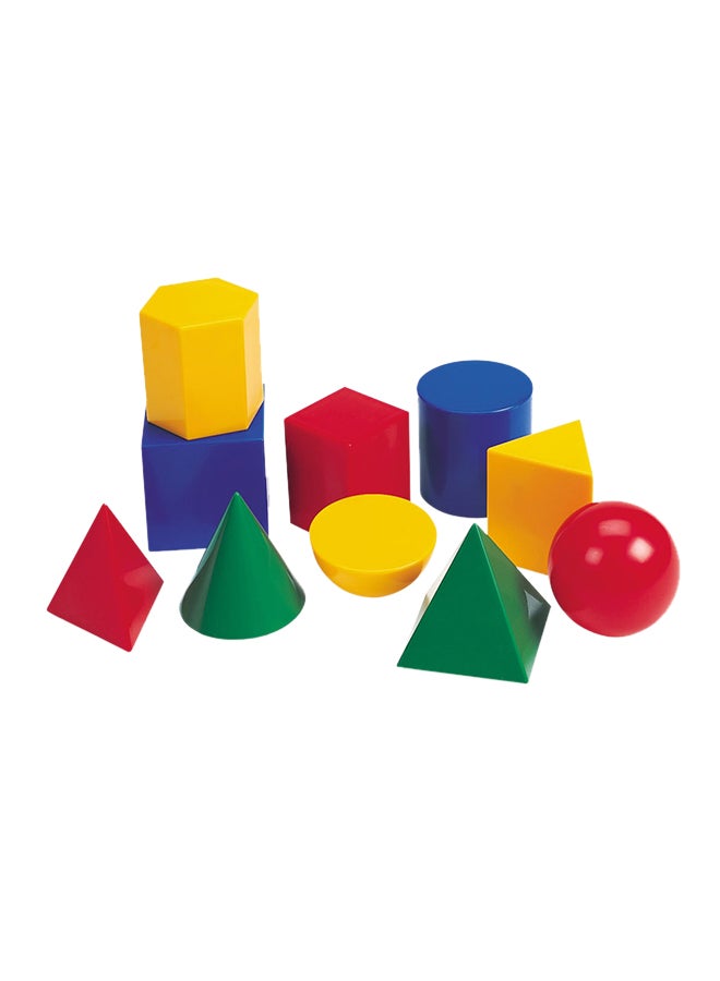 Learning Resources Large Plastic Geometric Shapes (10-Piece Set, 7.5cm, Multi-Color, Ages 5+) - Image 1