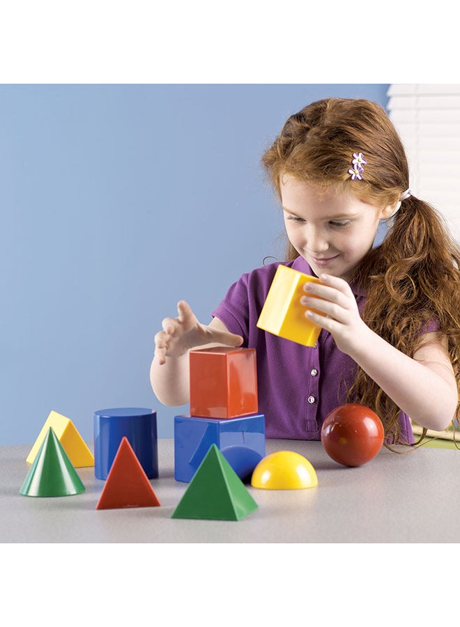 Learning Resources Large Plastic Geometric Shapes (10-Piece Set, 7.5cm, Multi-Color, Ages 5+) - Image 2