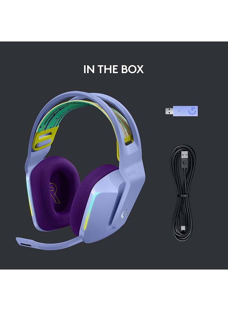 Logitech - G733 Lilac Light Speed Wireless RGB Gaming Headset 51769 Purple - Image 1