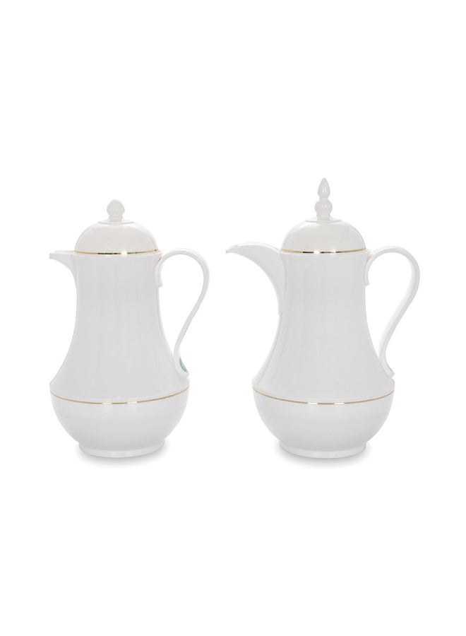 Dallaty 2-Piece Dallah Vacuum Flask Set White 1Liters - Image 1