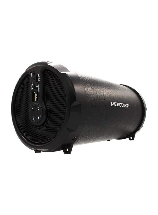 ميكرو ديجيت مكبر صوت محمول بتصميم طبل يعمل بتقنية البلوتوث طراز M0054RT أسود - Image 3