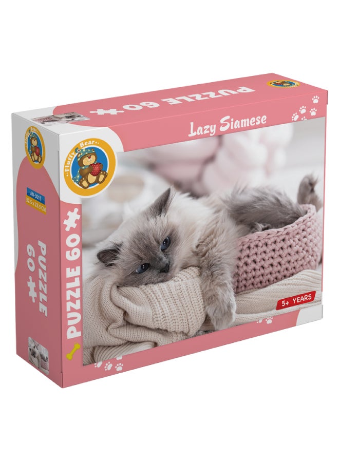60 Piece Lazy Siamese Puzzle 32.5x23.5cm