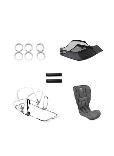 Bugaboo Bee 5 Style Stroller Set - Grey Melange, Compact Design, Lightweight, Convenient Storage, Foldable, Easy To Lift And Carry