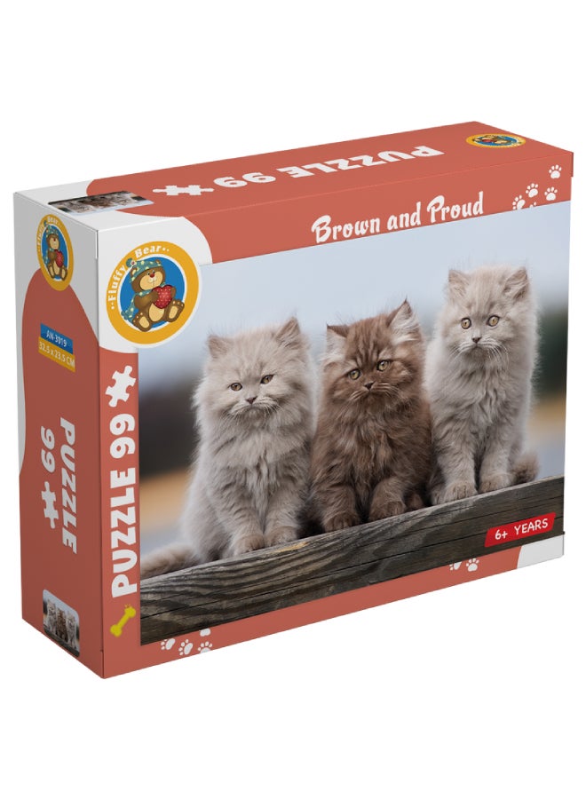 Fluffy Bear 99 Piece Brown And Proud Puzzle 32.5x23.5cm