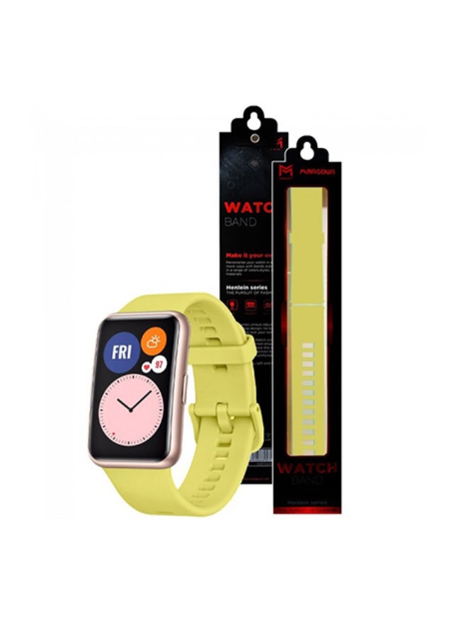 MARGOUN Silicone Replacement Band for Huawei Fit 1 Yellow - Image 3