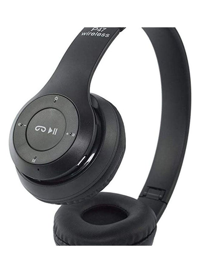 MARGOUN Wireless Foldable Adjustable On-Ear Headphone With Mic Black - Image 2