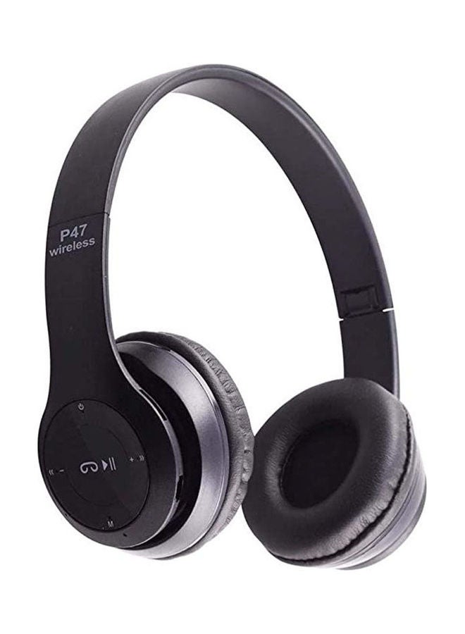 MARGOUN Wireless Foldable Adjustable On-Ear Headphone With Mic Black - Image 1