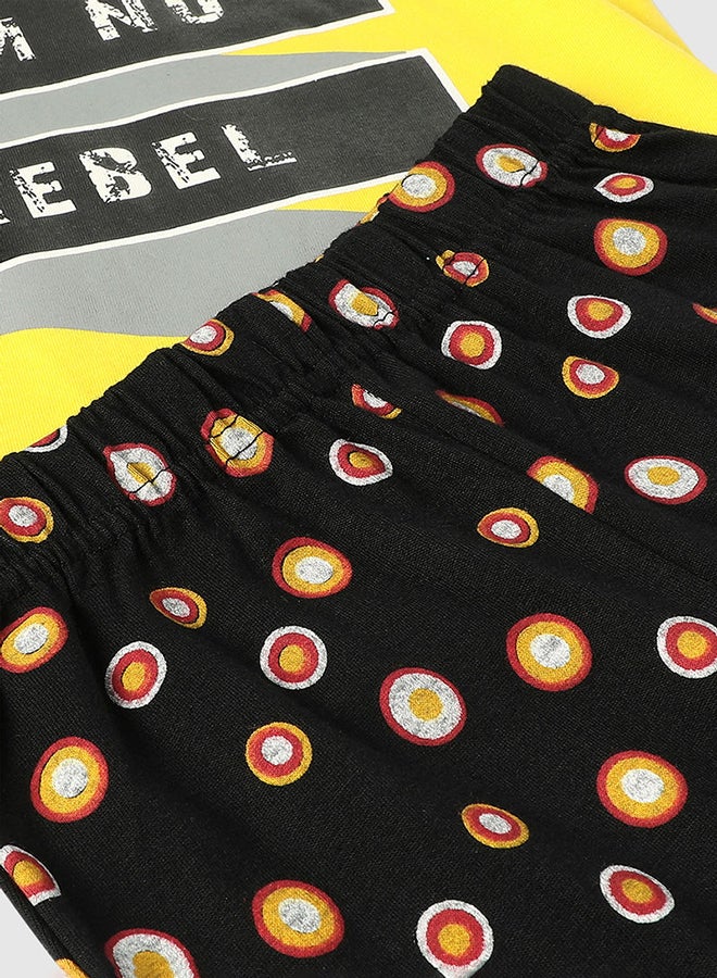 RAHA Boys Lounge T-Shirt And Pyjama Set Yellow/Blue/Dk.Green - Image 4