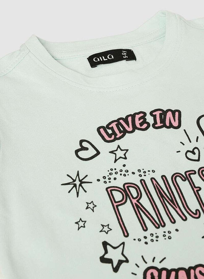 Aila - Casual Girls Graphic Printed Sweatshirt Blue - Image 1