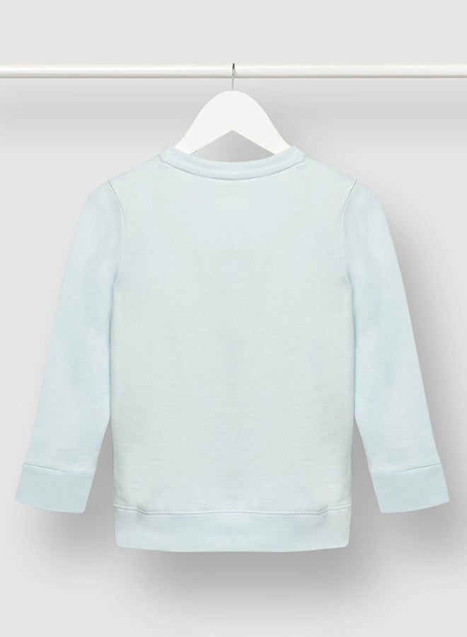 Aila - Girls Graphic Printed Long Sleeve Sweatshirt Light Blue - Image 1