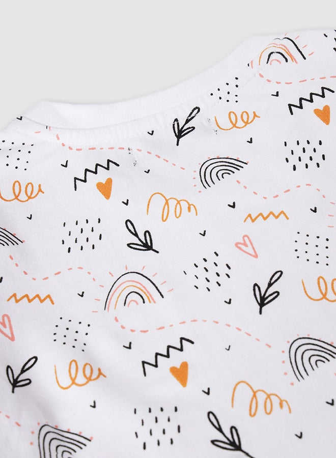Aila Trendy Girls All Over Printed Sweatshirt White/Black  - Image 4