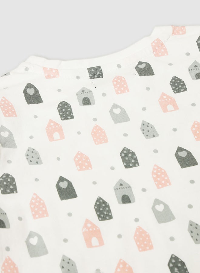 Aila Girls All Over Printed Casual Sweatshirt Grey/White  - Image 4