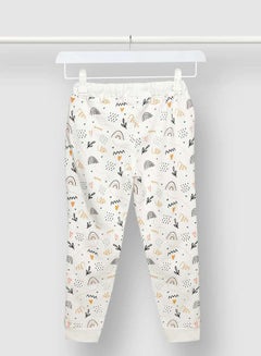 Aila Girls Printed Long Sleeve Joggers White/Orange  - Image 2