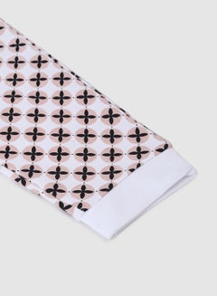 Aila Cotton Girls Printed Joggers White/Pink/Black  - Image 4