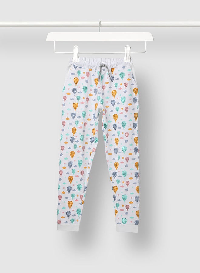 Aila Girls Printed Joggers Orange/White  - Image 1