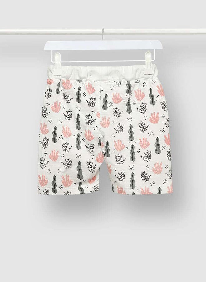 Aila Girls Printed Shorts White/Orange - Image 2