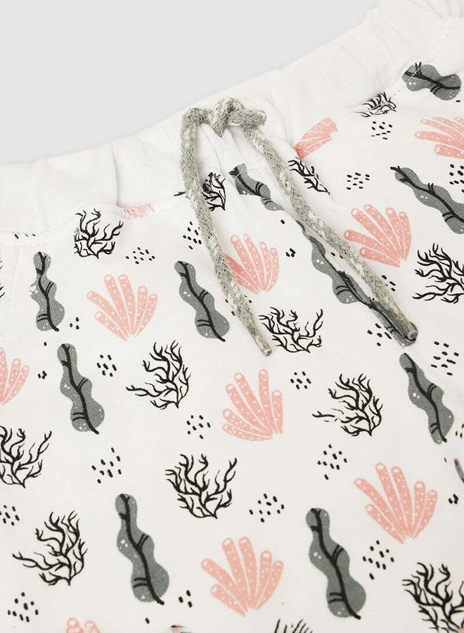 Aila Girls Printed Shorts White/Orange - Image 3