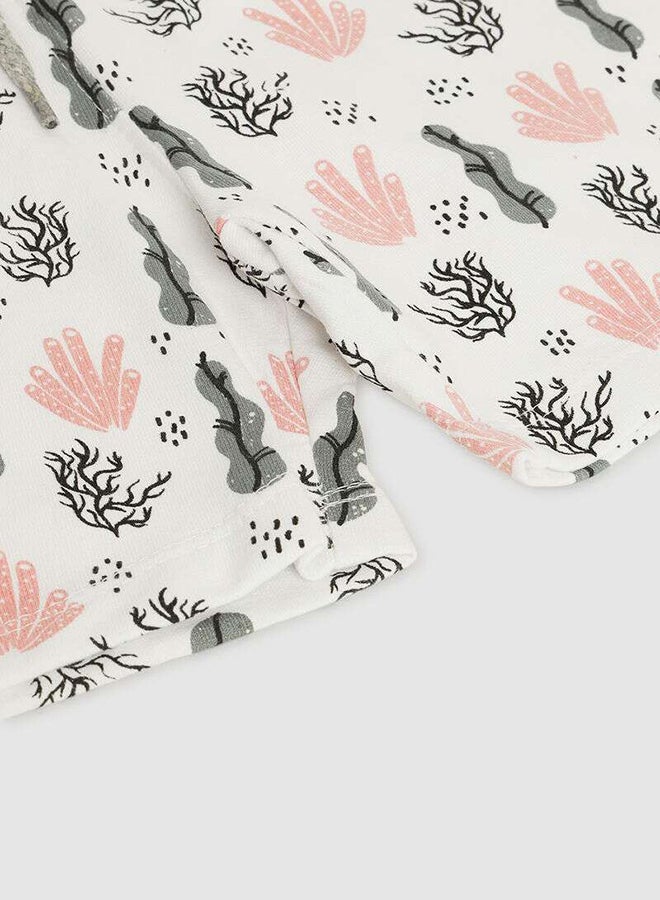 Aila Girls Printed Shorts White/Orange - Image 4