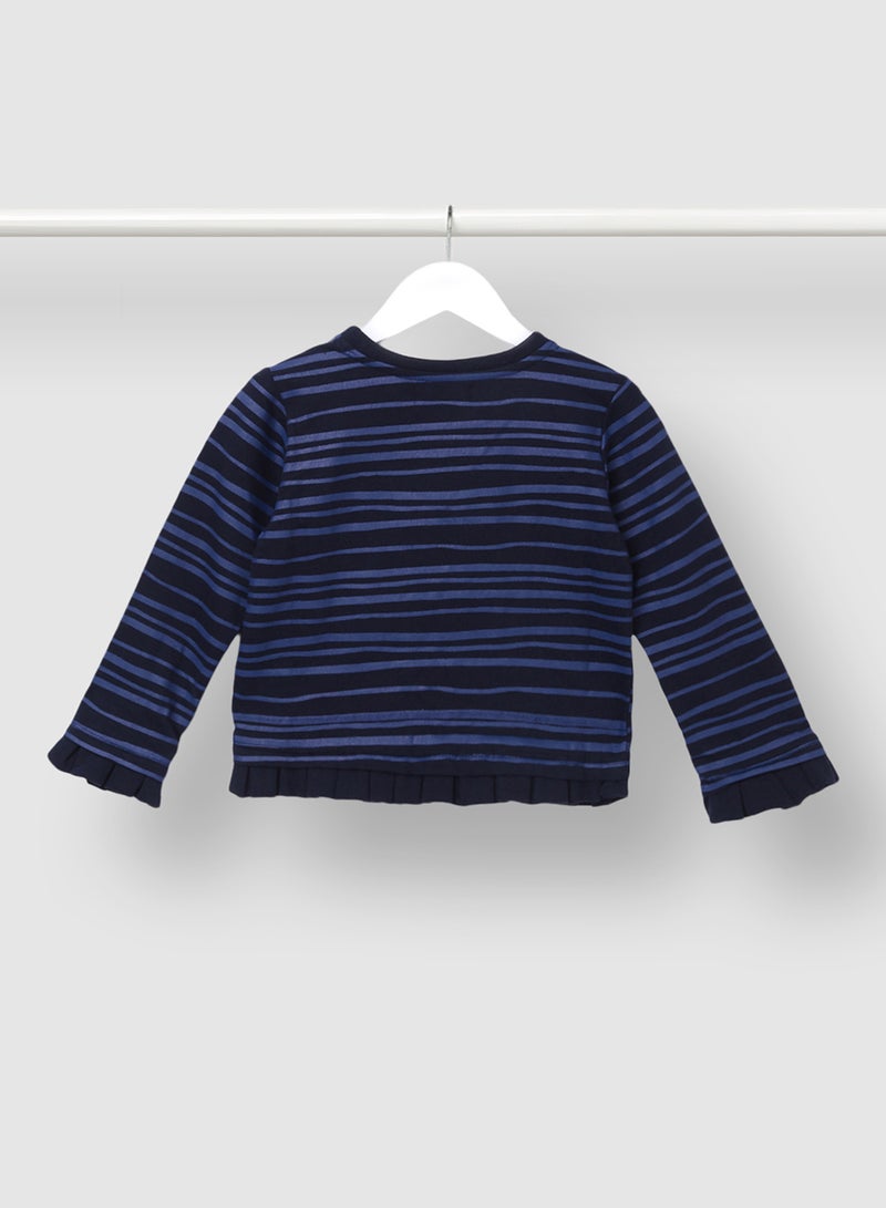 Casual Ruffle Detail Sweatshirt Dark Blue - v1647929548/N48660305V_2