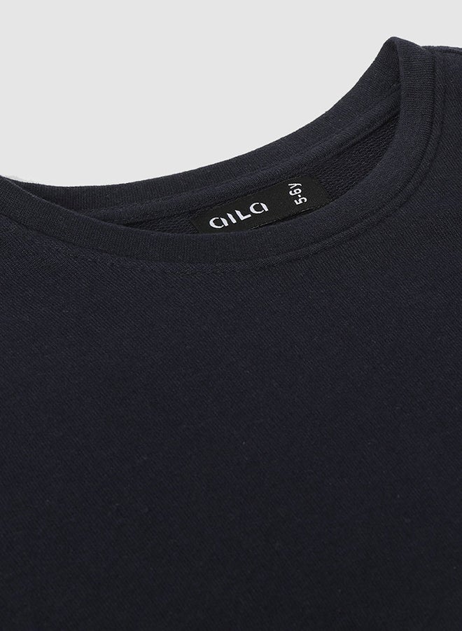 Aila Girls Colourblock Casual Sweatshirt Black  - Image 3