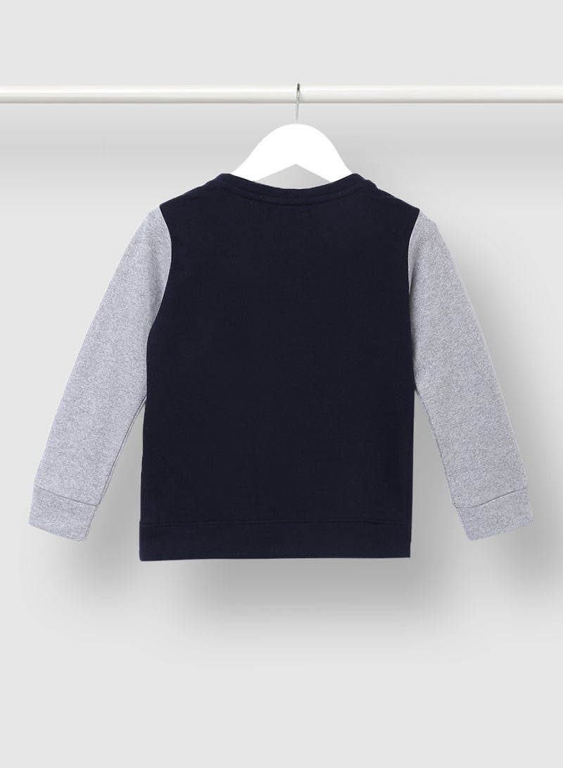 Girls Colorblock Sweatshirt Grey/Black - v1647929549/N48660329V_2