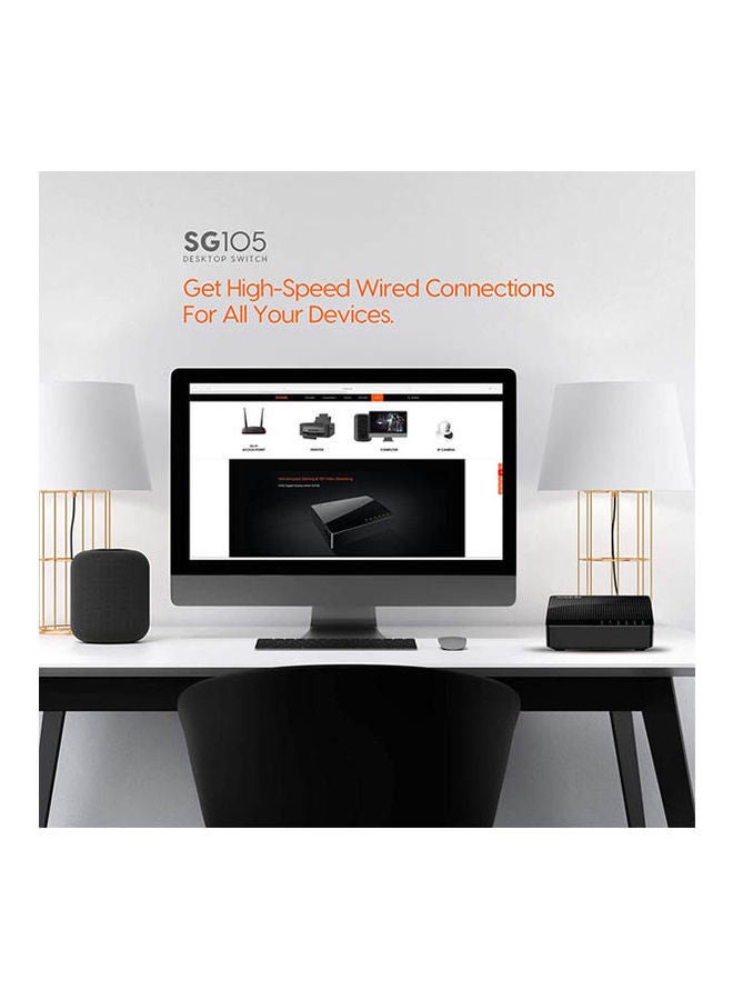 Tenda Desktop Switch 5 Ports Black  - Image 2