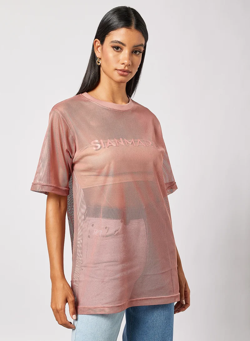 Sian Marie Oversized Mesh T-Shirt