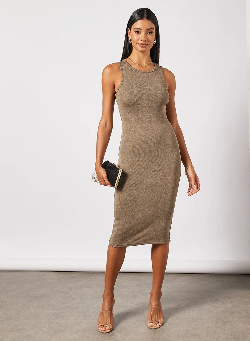 4th & Reckless Lucie Open-Back Knit Dress Olive