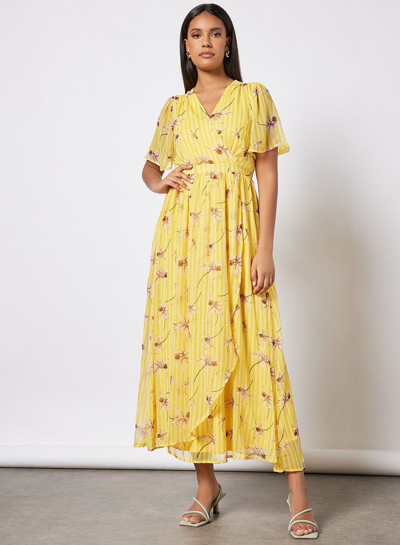 I.Scenery - Floral Print Maxi Dress Yellow - Image 1