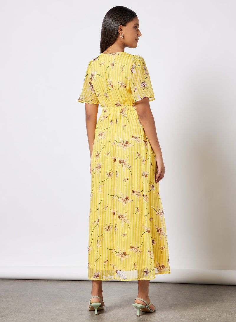 I.Scenery - Floral Print Maxi Dress Yellow - Image 1
