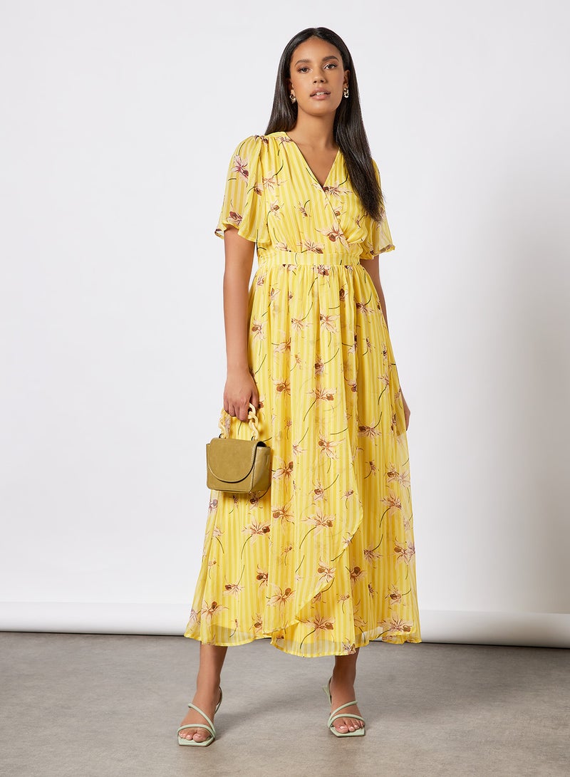 I.Scenery - Floral Print Maxi Dress Yellow - Image 1