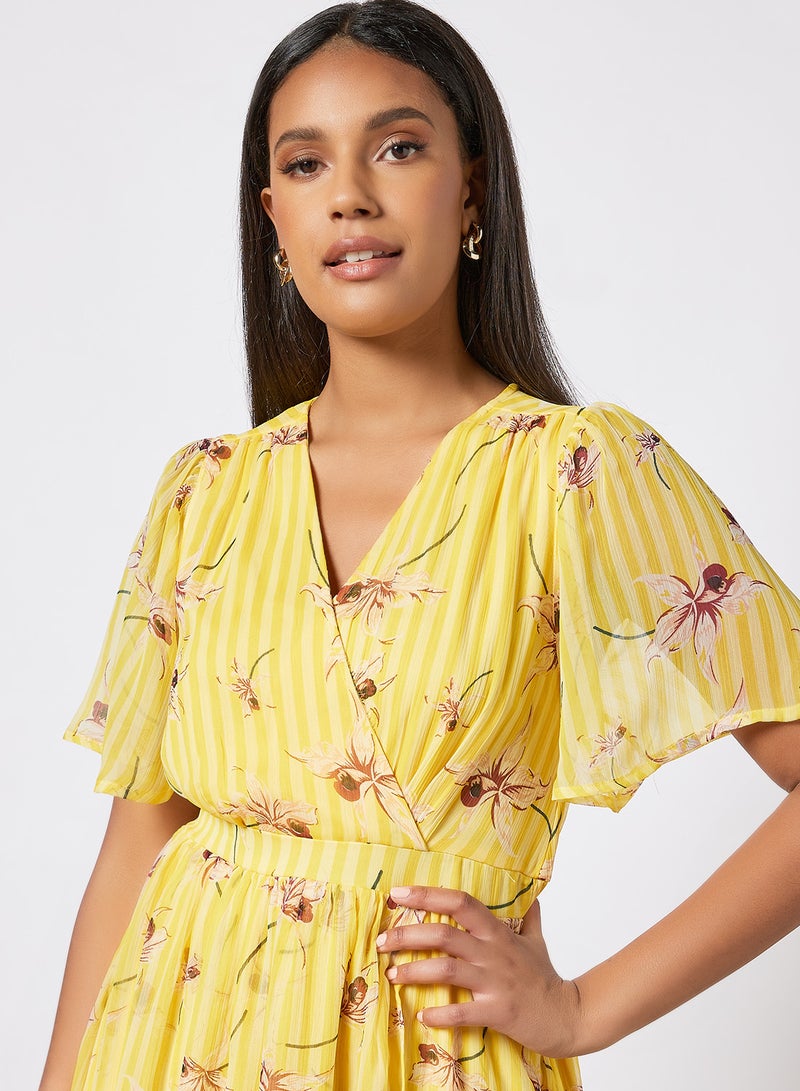 I.Scenery - Floral Print Maxi Dress Yellow - Image 1