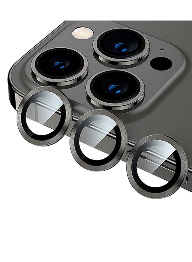 Techshare 9H Glass Individual Ring Camera Lens Protector For Apple iPhone 13 Pro Black - Image 1