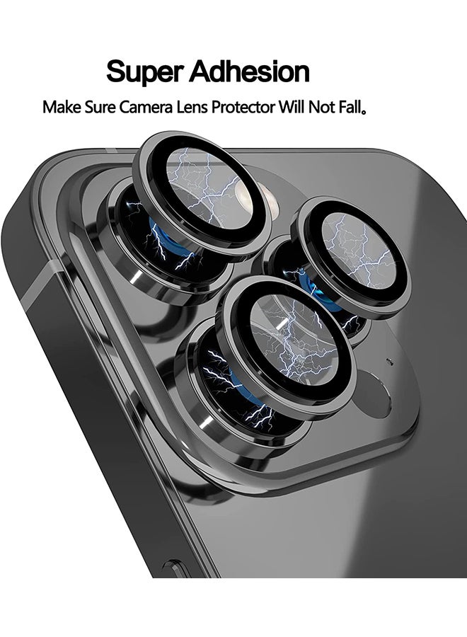 Techshare 9H Glass Individual Ring Camera Lens Protector For Apple iPhone 13 Pro Black - Image 2