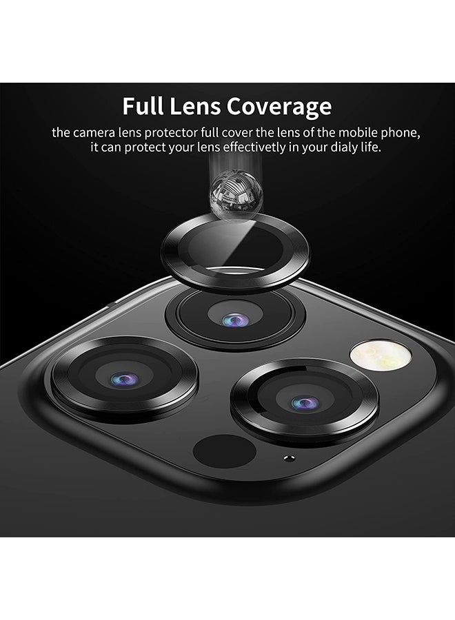 Techshare 9H Glass Individual Ring Camera Lens Protector For Apple iPhone 13 Pro Black - Image 3