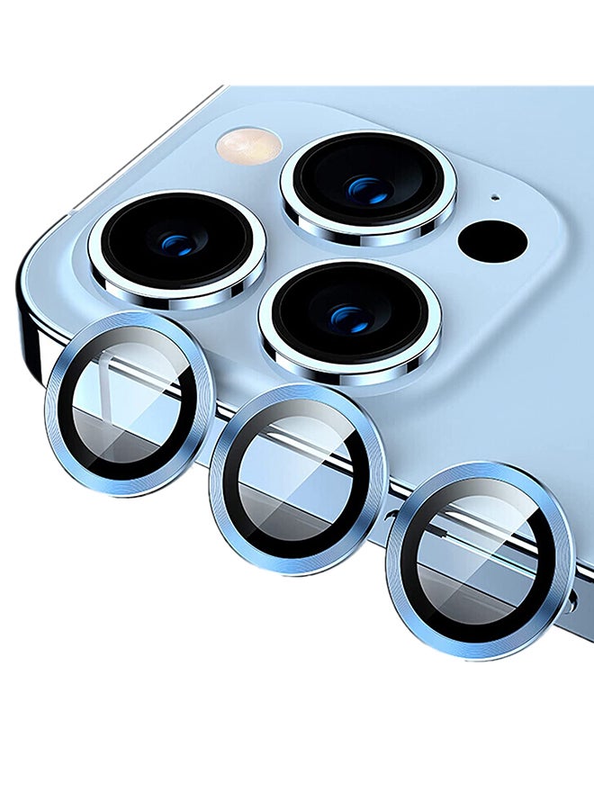 Techshare - 9H Glass Individual Ring Camera Lens Protector For Apple iPhone 13 Pro Max Blue - Image 1
